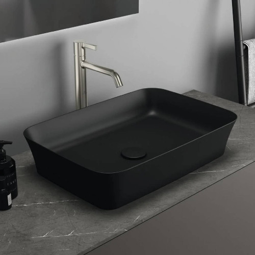 Piletta a scarico libero in ceramica Ipalyss nero opaco | Ideal Standa