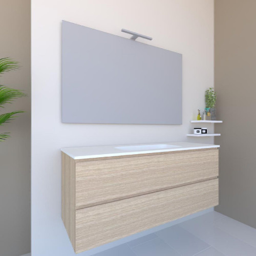 Mobile bagno sospeso House 120x50hx45,5 cm con lavabo a incasso bianco