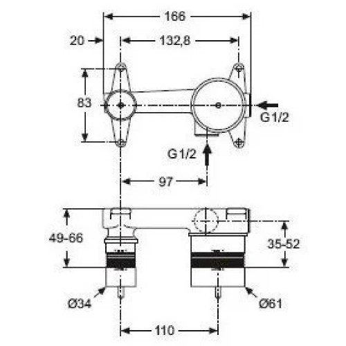 Corpo Incasso Miscelatore Lavabo Parete - Ideal Standard | Meglioalge