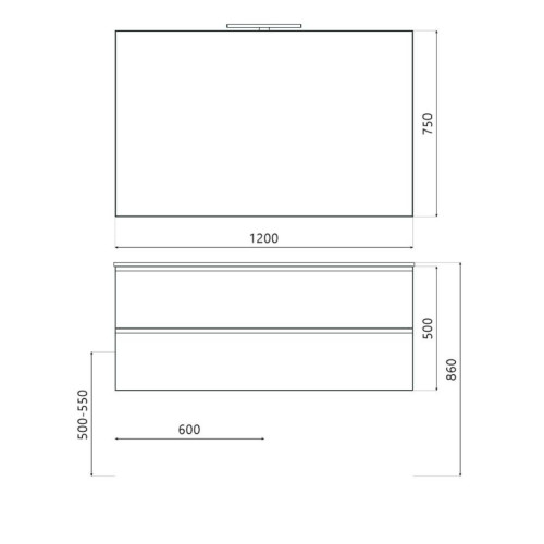 Mobile bagno sospeso House 120x50hx45,5 cm con lavabo a incasso bianco