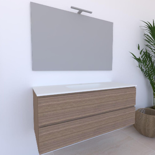 Mobile bagno sospeso House 120x50hx45,5 cm con lavabo a incasso bianco