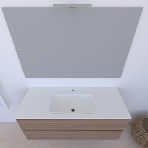 Mobile bagno sospeso House 120x50hx45,5 cm con lavabo a incasso bianco
