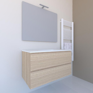 Mobile bagno sospeso House 90x50hx45,5 cm con lavabo a incasso bianco 2