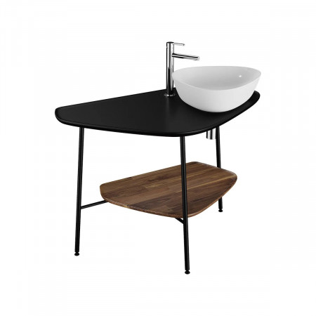 Mobile per lavabo destro Plural nero opaco Vitra