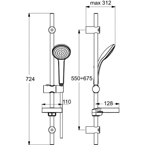 Asta doccia M3 Idealrain cromo - Qualità e stile Ideal Standard