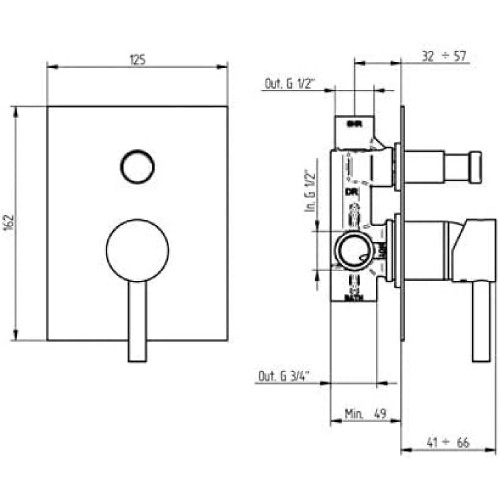 Miscelatore doccia con deviatore a 2 uscite Bambù cromo – Bellosta