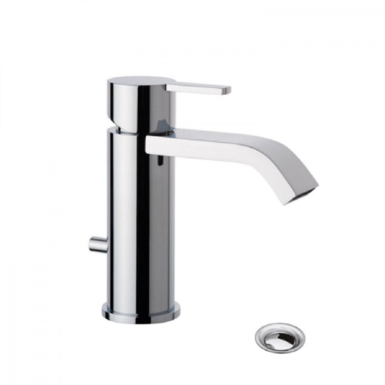 Miscelatore lavabo monoforo con scarico e leva M-Due cromo – Bellosta