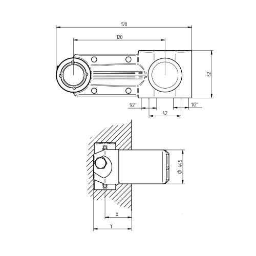 Parte incasso miscelatore lavabo con uscita sx – Bellosta