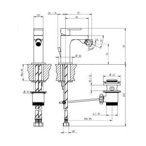 Miscelatore monoforo bidet eco Jeans cromo – Bellosta 2