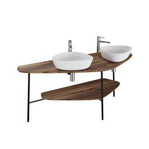 Mobile lavabo doppio destro Big rovere scura Vitra