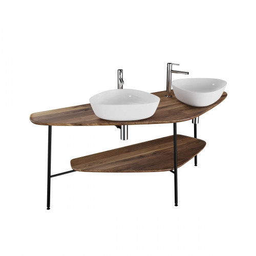 Mobile lavabo doppio destro Big rovere scura Vitra