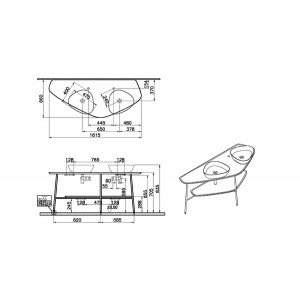 Mobile lavabo doppio destro Big rovere scura Vitra 2
