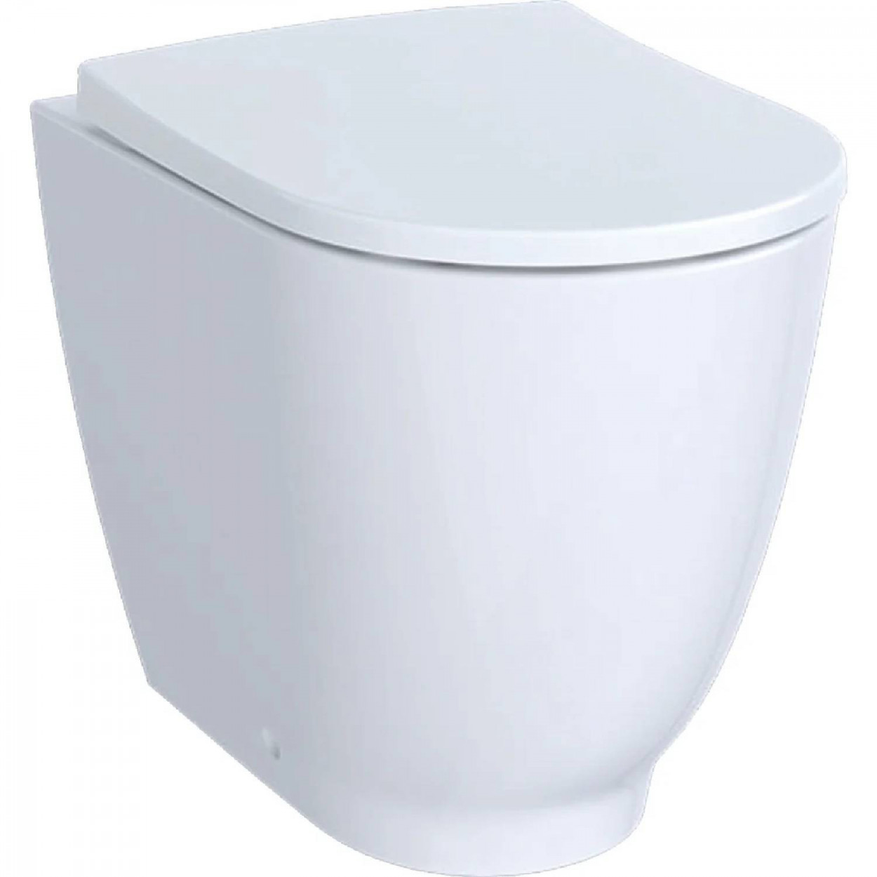 Vaso a terra filo muro Rimfree con sedile soft close Acanto bianco luc