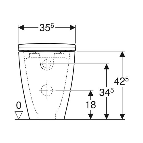 Vaso a terra Rimfree Acanto bianco lucido con sedile - Geberit