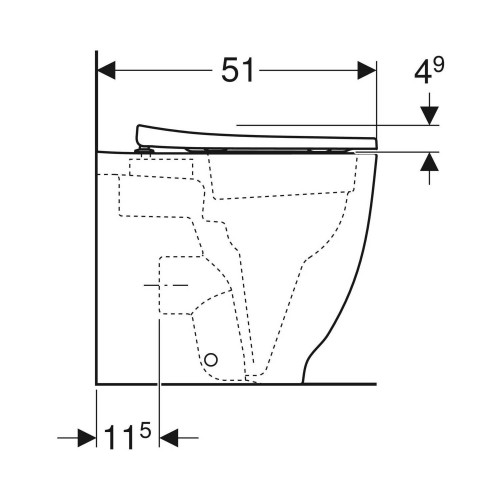 Vaso a terra Rimfree Acanto bianco lucido con sedile - Geberit