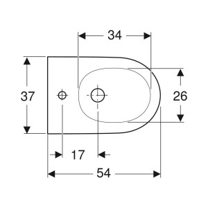 Bidet sospeso One 54x37 cm bianco lucido foro rubinetteria - Geberit 2