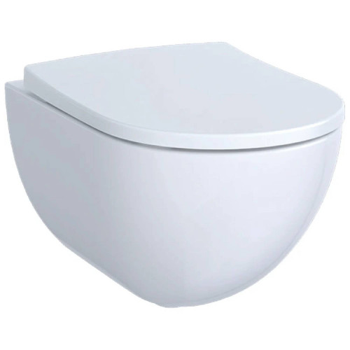 Vaso sospeso Rimfree con coprivaso soft close Acanto bianco lucido - G