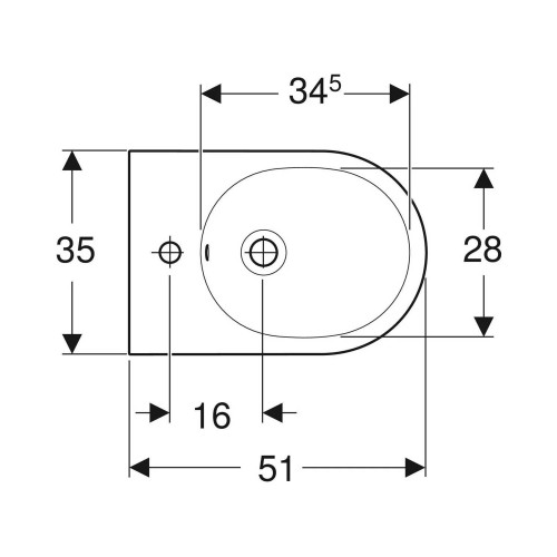 Bidet a terra filo muro Acanto 51x35 cm bianco lucido - Geberit