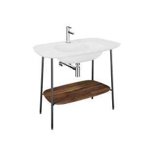 Mobile con lavabo Plural rovere scura Vitra