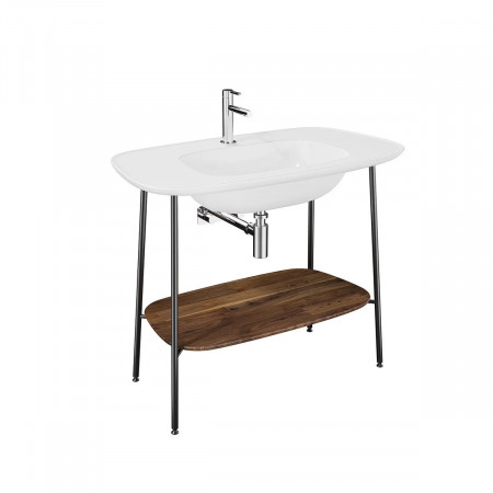 Mobile con lavabo Plural rovere scura Vitra