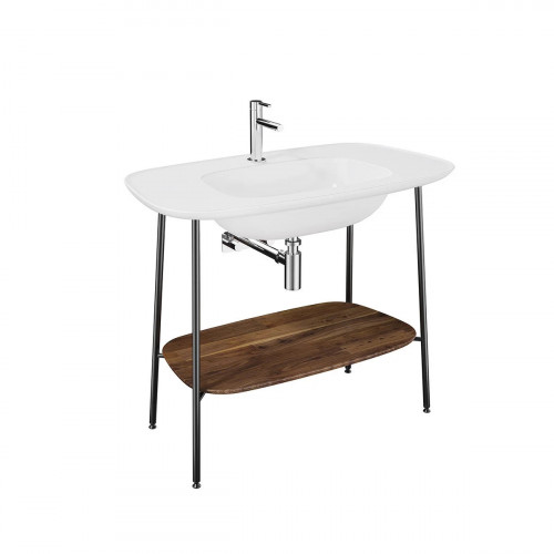 Mobile con lavabo Plural rovere scura Vitra
