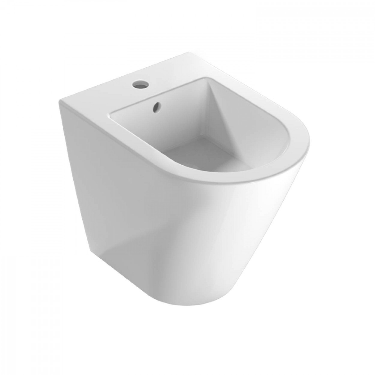 Bidet a Terra Filo Muro Forty3 Bianco Lucido | Ceramica Globo