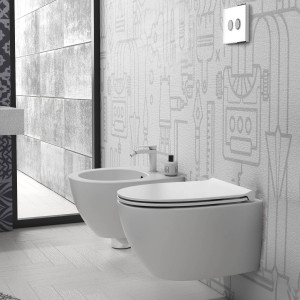 "Vaso Sospeso Senza Brida 4All Bianco Lucido - Globo | Design e Igiene 2