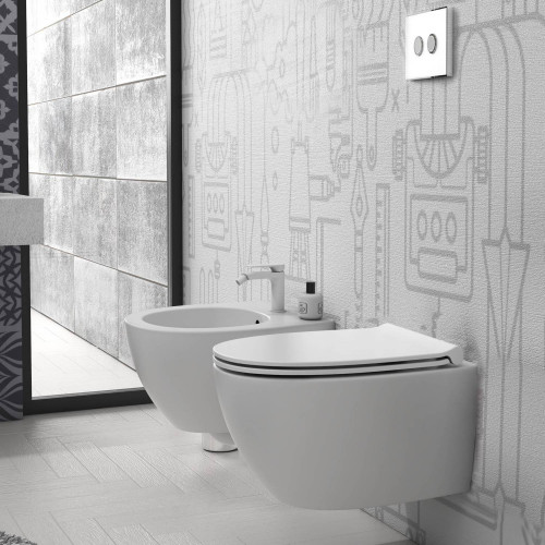 "Vaso Sospeso Senza Brida 4All Bianco Lucido - Globo | Design e Igiene