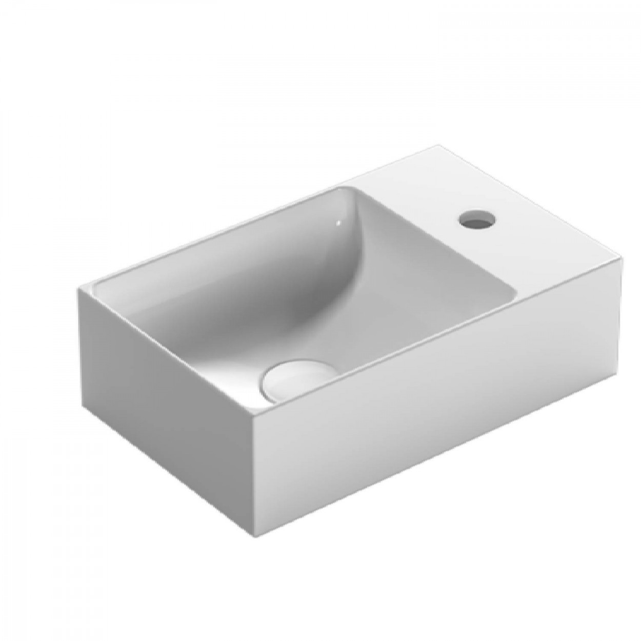 Lavabo sospeso o da appoggio T-Edge bianco lucido – Ceramica Globo