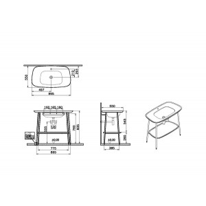 Mobile con lavabo Plural bianco opaco e rovere scura Vitra 2