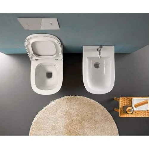 Vaso sospeso senza brida Stockholm bianco lucido – Ceramica Globo