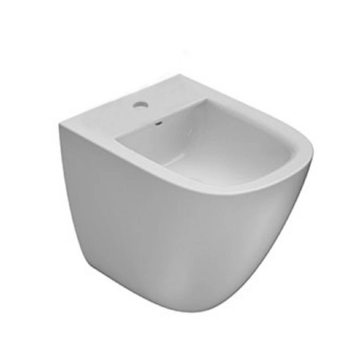 Bidet a Terra Filo Muro Stockholm 51x37 cm Bianco Lucido – Globo