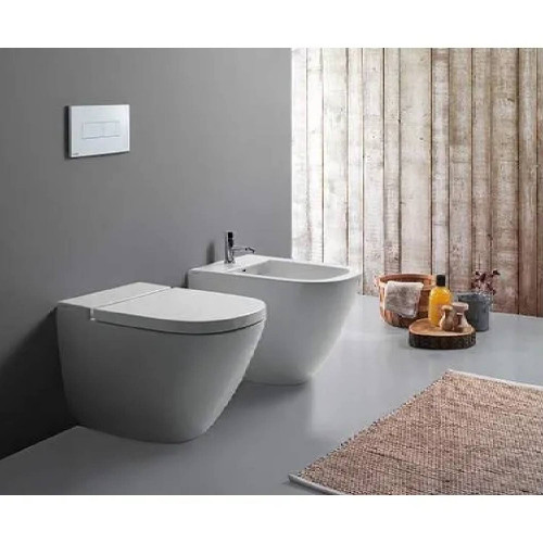 Bidet a Terra Filo Muro Stockholm 51x37 cm Bianco Lucido – Globo