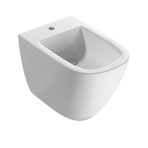 Bidet a Terra Filo Muro Stockholm 58x37 cm Bianco Lucido – Globo