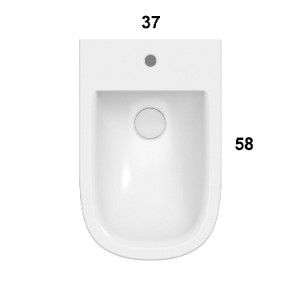 Bidet a Terra Filo Muro Stockholm 58x37 cm Bianco Lucido – Globo 2