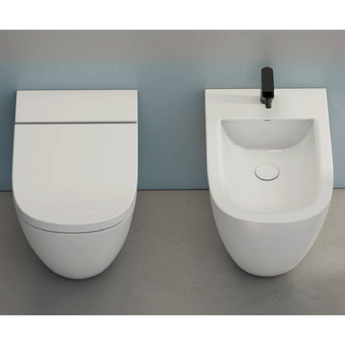 Bidet a Terra Filo Muro Stockholm 58x37 cm Bianco Lucido – Globo