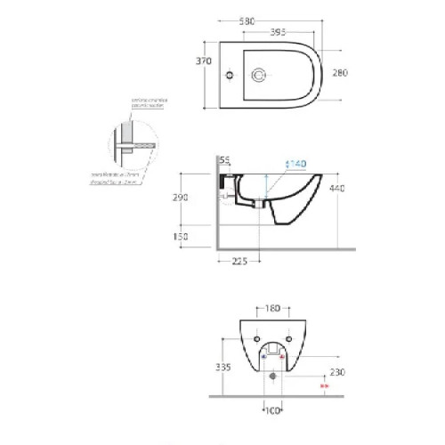 Bidet sospeso Stockholm 58x37 cm bianco lucido – Ceramica Globo