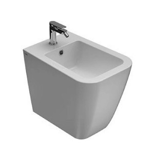 Bidet a Terra Filo Muro Stone Bianco Lucido  Ceramica Globo Meglioalge 2