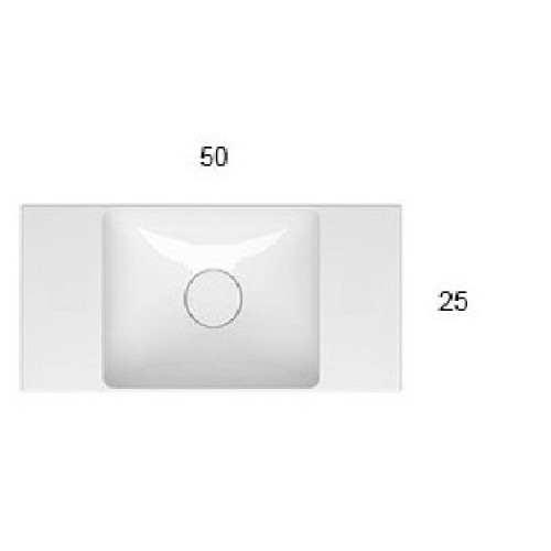 Lavabo da appoggio o sospeso 50x25 cm T-Edge bianco lucido - Globo
