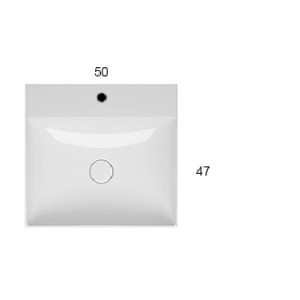 Lavabo sospeso 50x47 cm T-Edge bianco lucido - Ceramica Globo 2