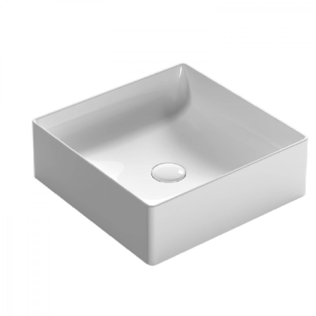 Lavabo da appoggio 42x42 cm T-Edge bianco lucido - Ceramica Globo