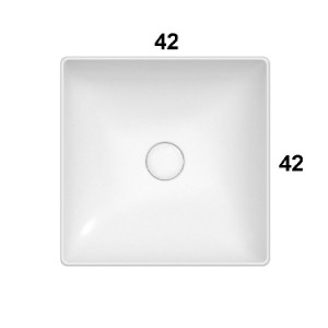 Lavabo da appoggio 42x42 cm T-Edge bianco lucido - Ceramica Globo 2