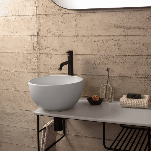 Lavabo tondo da appoggio T-Edge bianco lucido - Ceramica Globo