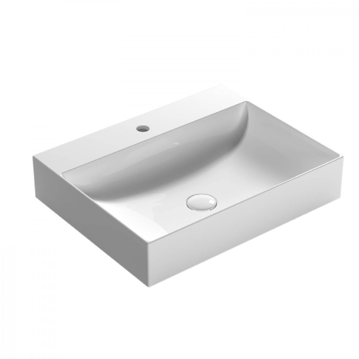 Lavabo sospeso 60x47 cm T-Edge bianco lucido - Globo