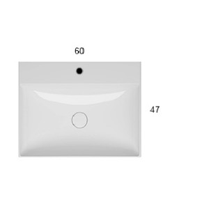Lavabo sospeso 60x47 cm T-Edge bianco lucido - Ceramica Globo 2