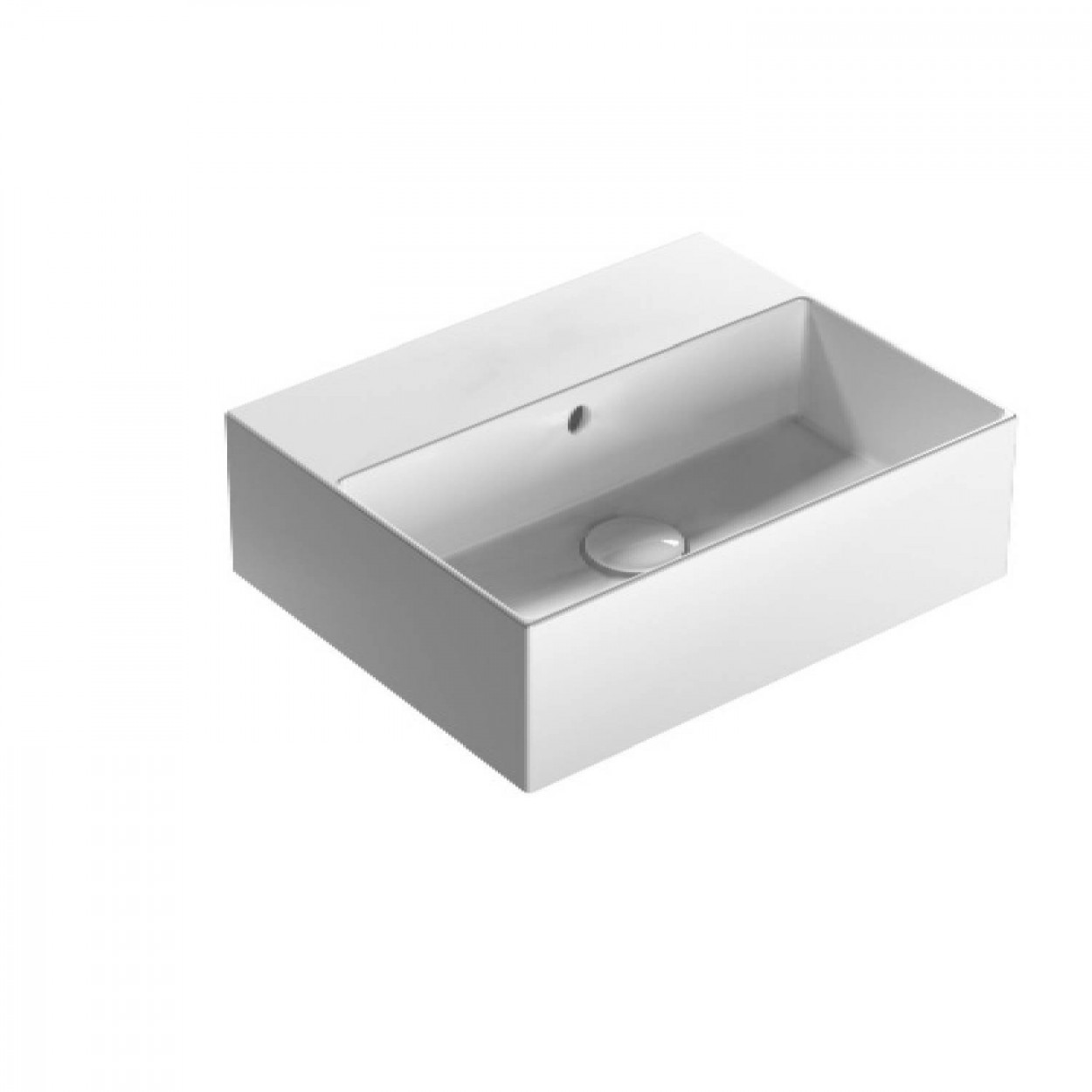 Lavabo sospeso o da appoggio 46x37 cm T-Edge bianco lucido - Globo