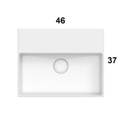 Lavabo sospeso o da appoggio 46x37 cm T-Edge bianco lucido - Globo