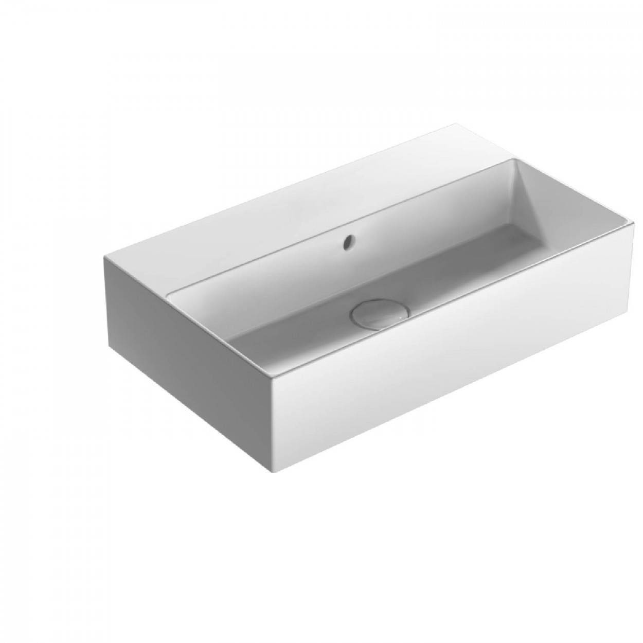 Lavabo sospeso o da appoggio 61x37 cm T-Edge bianco lucido - Globo