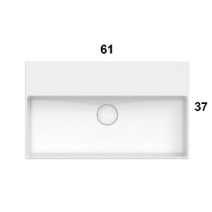Lavabo sospeso o da appoggio 61x37 cm T-Edge bianco lucido - Globo 2