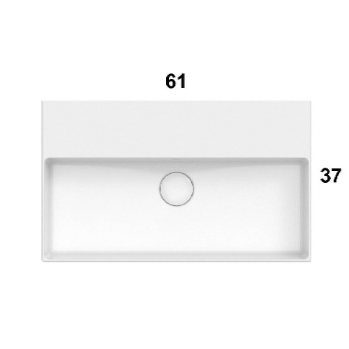 Lavabo sospeso o da appoggio 61x37 cm T-Edge bianco lucido - Globo